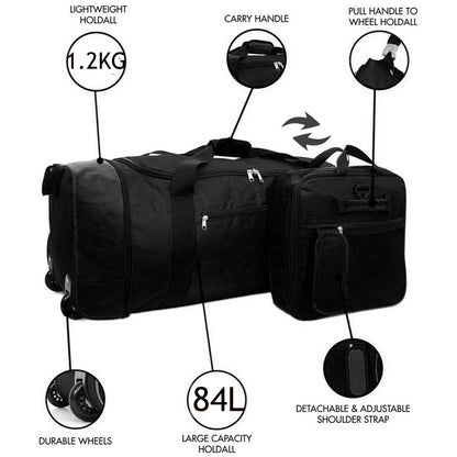 Zahrab 32" Holdall with Wheels – Foldable Wheeled Holdall – Bag with Wheels - Lightweight - Luggage/Suitcase – Extra Large - Wheeled Travel Bag - Weekender Bags – Duffle Bags
