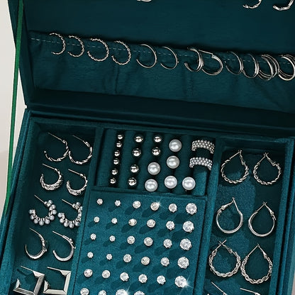 102pcs Women'S Minimalist Geometric Elegant Temperament Earring Set with Studs for Holiday Dates And Daily Wear (No Box)