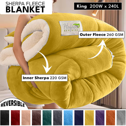 Soft Cozy Sherpa Blanket, Double-Sided Throw Blanket, Contemporary Design, Warm Throw for Couch, Bed, Office and Travel, Versatile All-Season, Perfect Holiday Gift