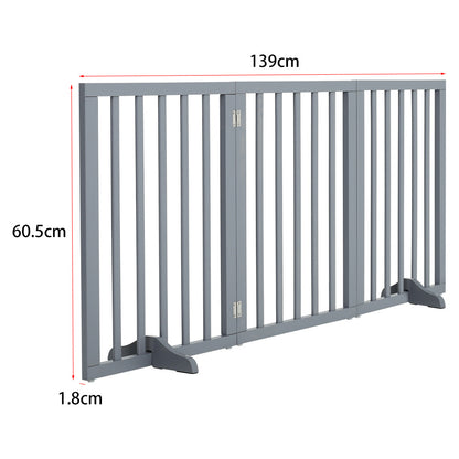 Freestanding Extra Tall Pet Gate, Folding Wooden Dog Gate, Indoor Barrier with 2PCS Support Feet Dog Gates for The House,Puppy Gate for Stairs,Foldable Indoor Gate Safety Fence