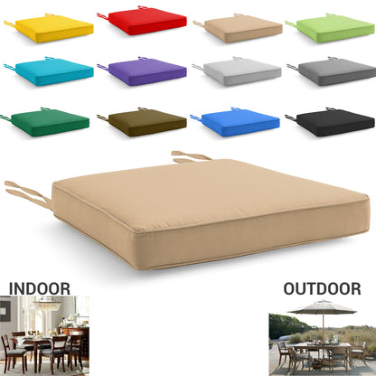 Chair Cushions with Ties for Indoor & Outdoor Use – Comfortable Seat Pads for Dining Chairs, Garden, Patio, Balcony & Café Furniture – Durable Polyester Fabric, Soft Support & Easy Care Design