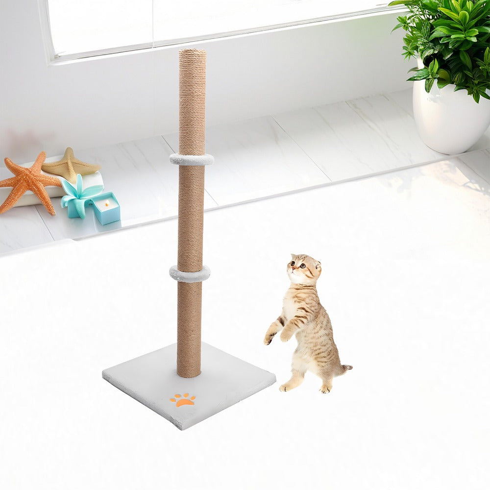 Cat Scratching Post 89 Cm Vertical Cat Tree For Pet Cats Climbing Frame With Soft Plush Carpet-Covered Base And Sisal Pole For Pet Cats
