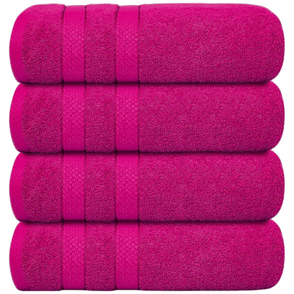 4 X Large Jumbo Bath Towels 100% Egyptian Cotton -75 x 150 cm- Soft Quick Dry Hotel Spa Big Bathroom Towels Set