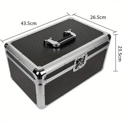 7" LP Vinyl Record Storage Box - Aluminum Flight Case with Lockable Design, Portable DJ Carry Case for 200 Vinyl Record Albums