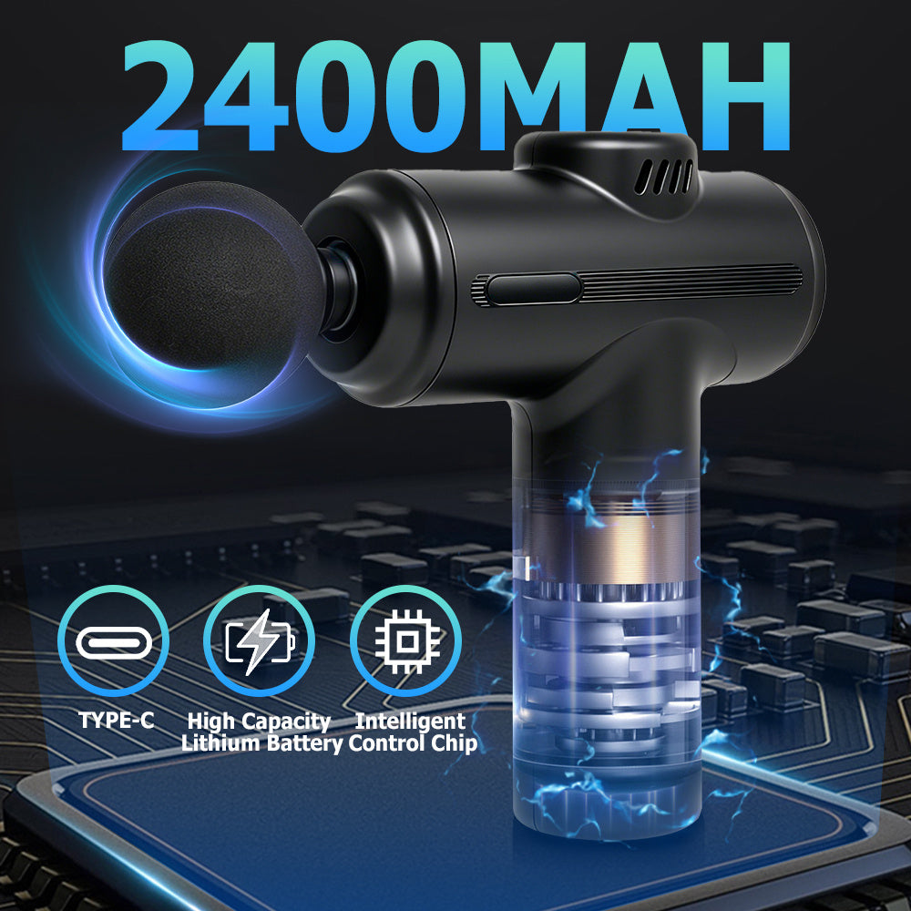 Massage Gun Deep Tissue, Muscle Percussion Massager, Portable Handheld Quiet Brushless Motor with LCD Touch Screen, 8 Heads for Shoulder Body Back Relaxation. Father's Day Gift