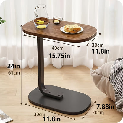 Modern C-Shaped Side Table with Hidden Base, Space-Saving Design, Multi-Functional Swivel Coffee Table, Versatile for Use As Nightstand, Sofa Side Table Or Decorative Accent Table for Home Office, Living Room & Conference Room
