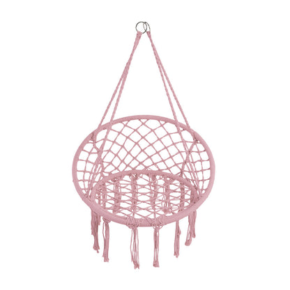 Balcony Rocking Chair, Courtyard Woven Hanging Basket, Hanging Cotton Rope Iron Ring Hanging Chair, Suitable for Indoor, Outdoor, Home, Balcony, Courtyard, Garden, Maximum Load Capacity: 200kg, Material: Iron Ring, Cotton Rope (No Include Cushion)