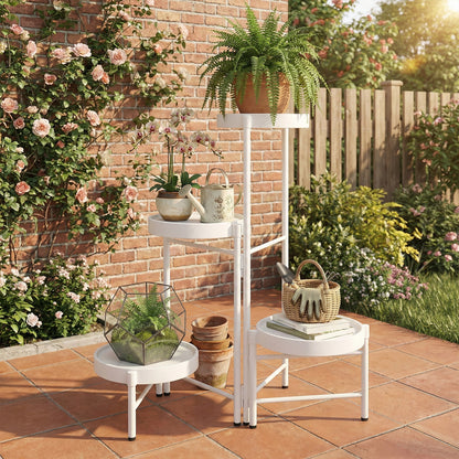 Metal Plant Stand with - Floor-Standing Indoor/Outdoor Shelf, Layered Flower Pot Display for Succulents, Herbs, Potted Plants - Sturdy Iron Shelf with - for Living Room, Balcony, - Modern & traditional Decor, -Free