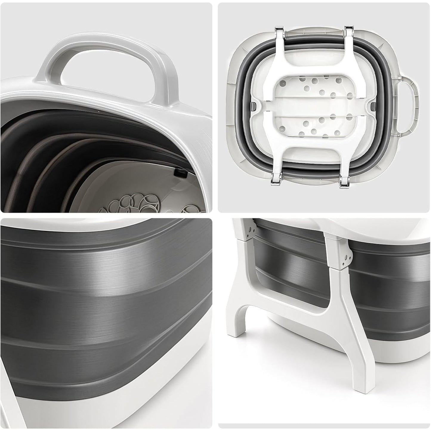 Foldable Foot Soak Tub with Textured Bottom, Portable Foot Washing Basin for Home Use and Travel