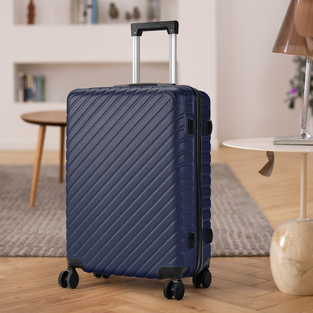 20" Suitcase Lightweight 4 Wheel Spinner Hard Shell ABS Luggage Hold Check in Travel Case Cabin Suitcase Carry On Suitcase, Hard Shell Suitcase with 4 Wheels Cabin Luggage Blue B