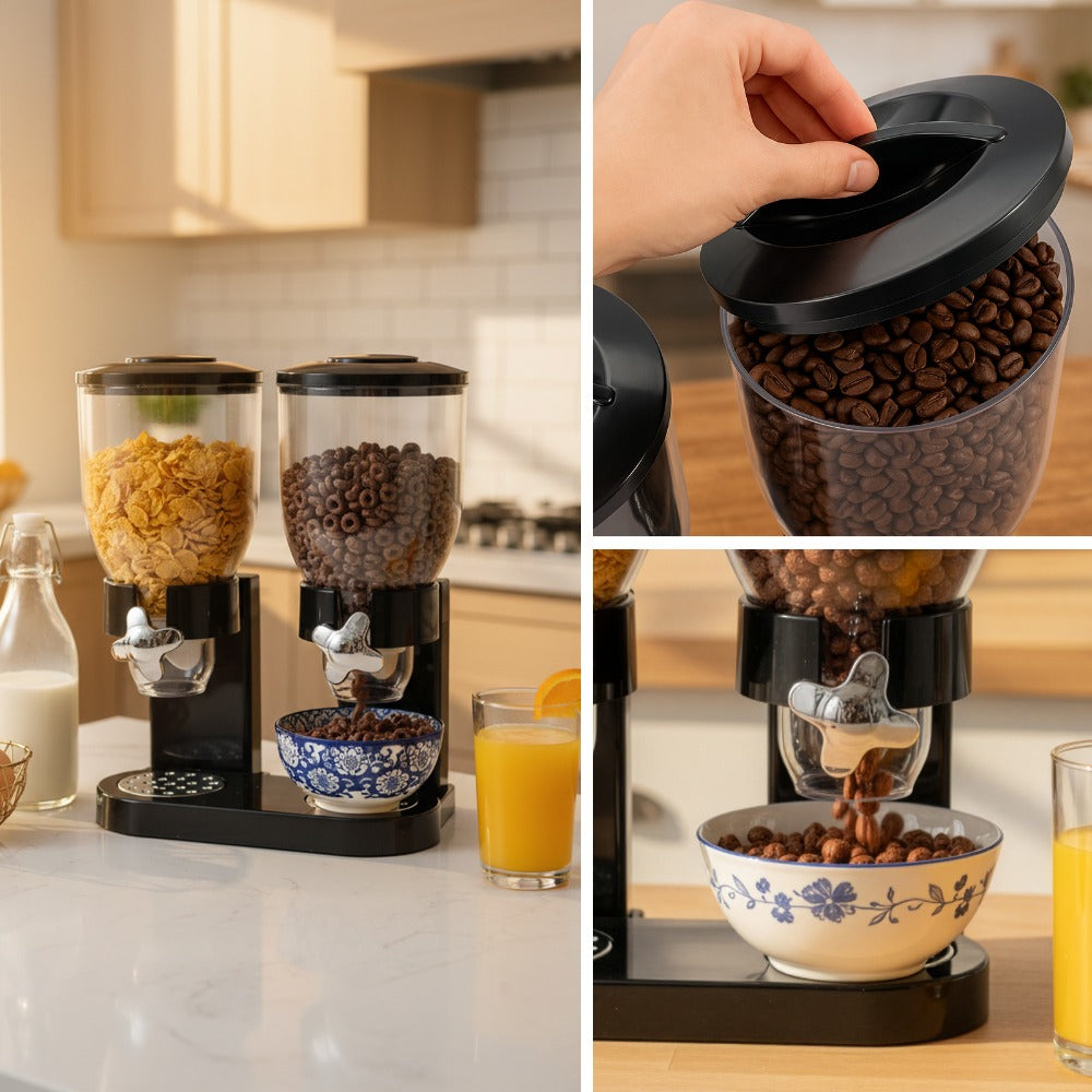 Food Cereal Dispenser, Dry Goods Storage Dispenser, Quick Kitchen Dispenser, Suitable for Corn Chips, Candy, Nuts, Beans, And Other Kitchen Cereals.