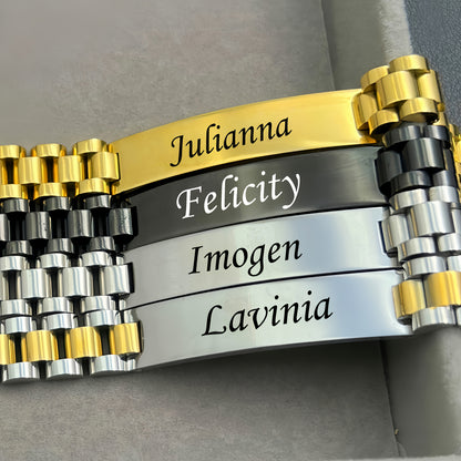 [Bangle Bracelet] Men's Classic Fashion Bangle bangle bracelet, Customizable Text Letter Date Bangle bangle bracelet, Stainless Steel Wide Version Suitable for Casual Decoration Father's Day Gift Valentine's Day Gift, Christmas Gift