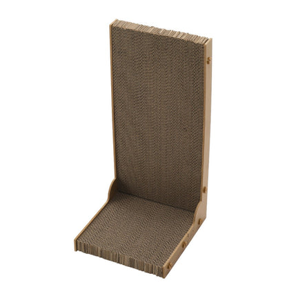 L-Shape Cat Scratcher Cardboard Pad 24x25x50cm – Large Indoor Cat Scratching Board | Furniture Protector Scratch Pad for Cats | Durable Corrugated Cardboard Cat Toy | UK