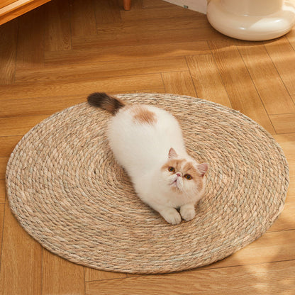 Cat Scratch Board Large Grinding Claw Cat Toy Wear Resistant, Scratch Resistant, Non Shedding Scratch Basin Integrated Cat Nest Vine Weaving Cat Sleeping Mat Cattail Weave in Two Sizes