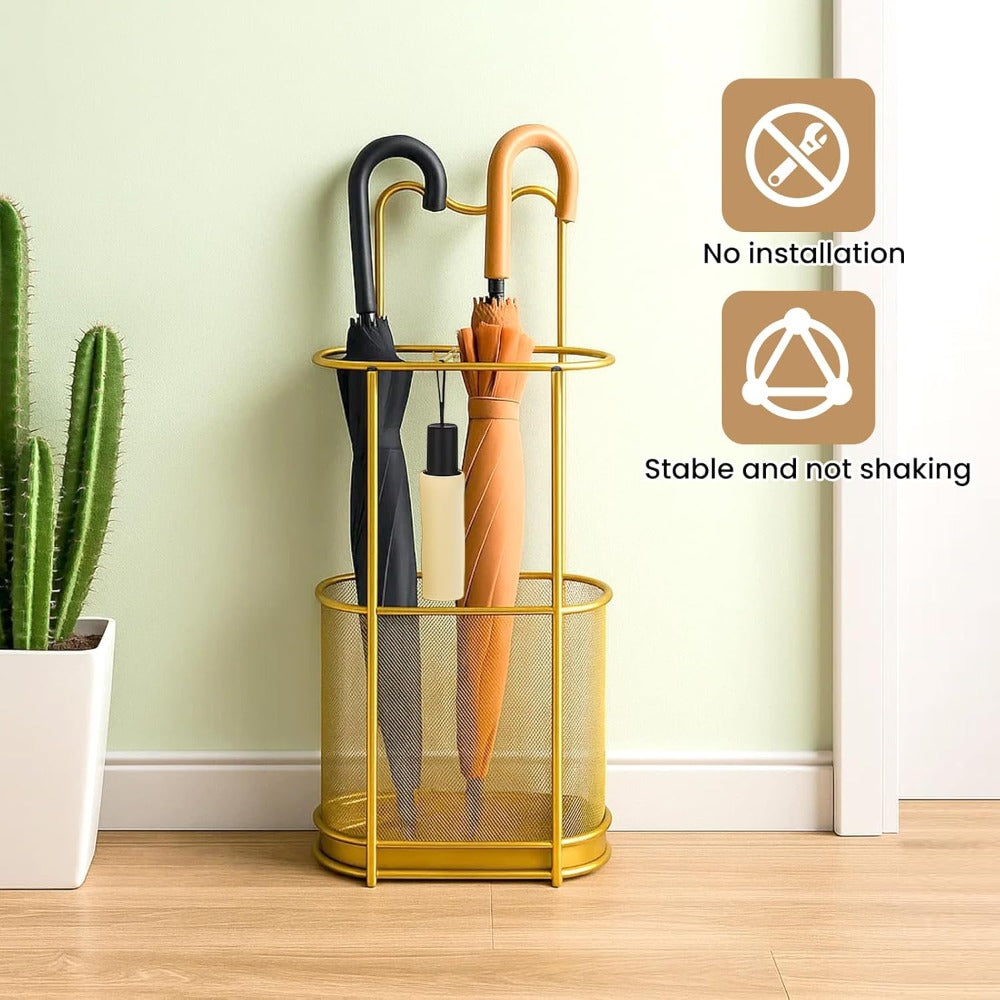 Sturdy Metal Contemporary Umbrella Stand - Storage Rack for Home & Hotel Lobby Entrance, Perfect for Commercial Use