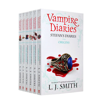 The Complete Collection The Vampire Diaries: Stefan's Diaries 1 to 6 Books Box Set By L.J. Smith (Origins, Bloodlust, The Craving, The Ripper, The Asylum & The Compelled)