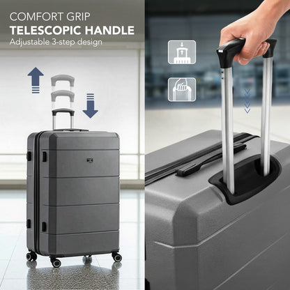 28 Inch Large Suitcase Lightweight ABS Hard Shell with TSA Lock & 4 Spinner Wheels - 75x49x29cm Check-In Luggage, Water-Resistant, UK Stock