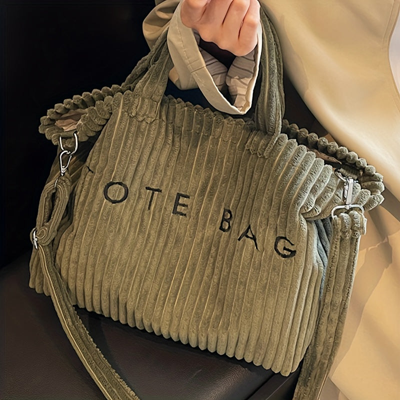 Ladies' Fashionable Solid Color Soft Large Capacity Multifunctional Shoulder Bag, Adjustable Shoulder Strap Tote Bag, Suitable for Commuting and Shopping, Perfect Holiday Gift