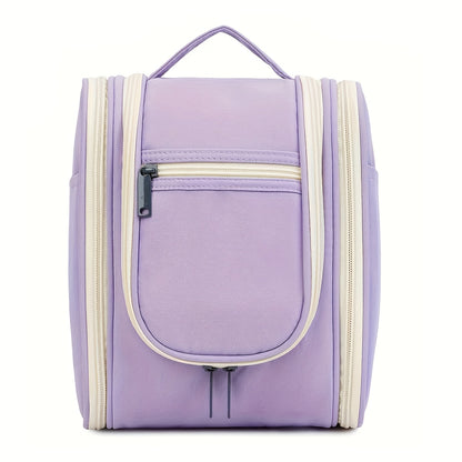 Hanging Toiletry Bag Women Large Capacity Travel Makeup Bag Organizer Bag with A PVC Compartment for Essentials Accessories Shampoo Cosmetics Toiletries Roomy Cosmetic Pouch Vanity Essential Toiletry Bag for International Travel Valentine's Day Gifts