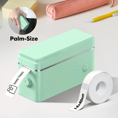 Wireless Portable Label Printer P31B - Mini Handheld Sticker Maker for IOS/Android, No Ink And Toner Required, Includes Self-Adhesive Green Label Roll for Home/Office/School Organization