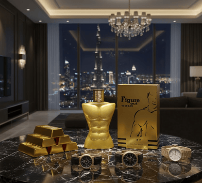Premium Long Lasting Perfume For Men - FIGURE OUT GOLD Men'S EDT 100ml Spray | Aromatic Experience Irresistible High-Quality Fragrance for the Modern Man | Premium Saffron & Amberwood Notes | Masculine, Elegant, & Exclusive Scent for Him To Attract Women