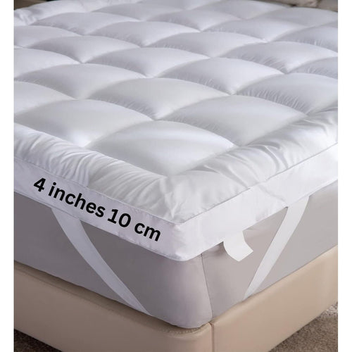 4As Mattress Topper 4 Inch/10cm 1100 GSM Heavy Fill Super Soft and Fluffy Hand Filled Single Double King Super King Box Stitched