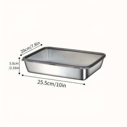 Stainless Steel Food Storage Containers 6pcs Set - Airtight Lunch Boxes, Microwave Safe, Stackable Kitchen Organization Containers for Fridge/Freezer