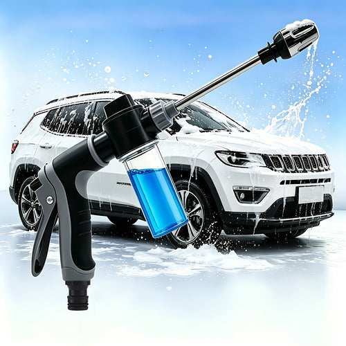 High-Pressure Car Wash Spray Gun With 360° Sprayer Nozzle, Detachable Soap Dispenser, Anti-Slip Grip And Extended Wash Gun, Ideal For Car Cleaning And Garden Watering Applications, Without Battery