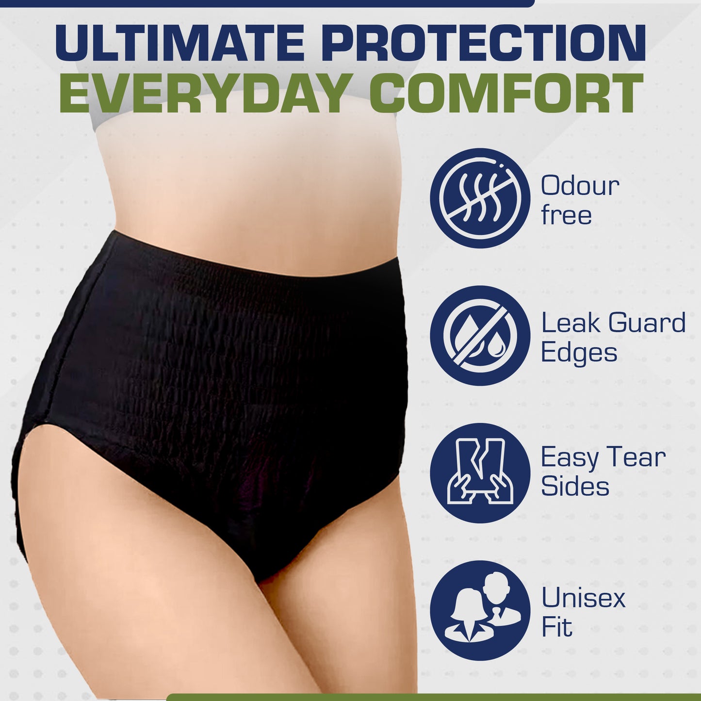 12 x Black Pull Up Pants Women & Men | Super Pull Up Pants | Adult Nappies | High Absorption and Soft-Stretch Waistband | Size S, M, L, XL | (1 Pack of 12)