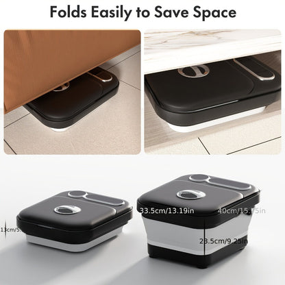 Foldable Foot Spa Massager with Heat Bubbles & Temperature Control – Touch Screen 6 Rollers Pumice Stone – Relaxing Foot Soak Gift