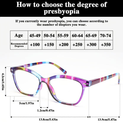 3 Pairs of Checkered Color Matching Retro Fashion Reading Glasses, Comfortable to Wear Reading Glasses, with Rice Nails And High-Quality Spring Hinge Design, Christmas Gifts