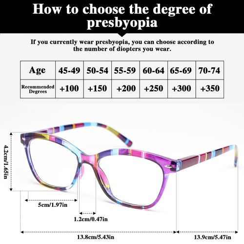 3 Pairs of Checkered Color Matching Retro Fashion Reading Glasses, Comfortable to Wear Reading Glasses, with Rice Nails And High-Quality Spring Hinge Design, Christmas Gifts