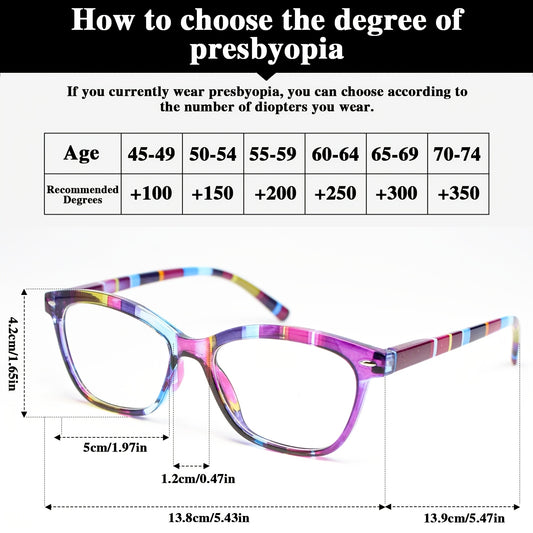 3 Pairs of Checkered Color Matching Retro Fashion Reading Glasses, Comfortable to Wear Reading Glasses, with Rice Nails And High-Quality Spring Hinge Design, Christmas Gifts