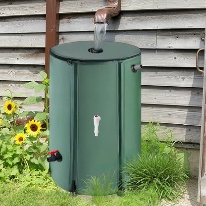 50L/100L/160L/200L Rainwater Collection Tanks, Portable Outdoor Water Tanks, Rainwater Collection System, Container Set with Filter Net and Overflow Device