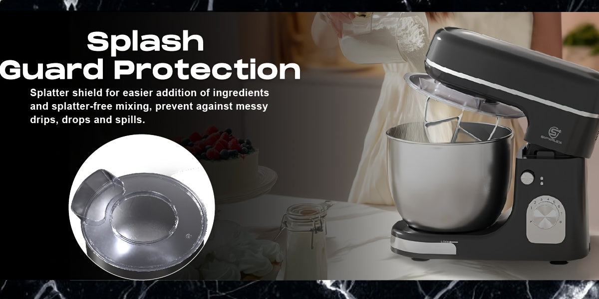 SUPERLEX 3-in-1 Stand Mixer 5L with 8 Speeds, Kitchen Machine with Pulse with Dough Hook, Whisk, Eggbeater Attachment for Baking Cake Bread 1300W
