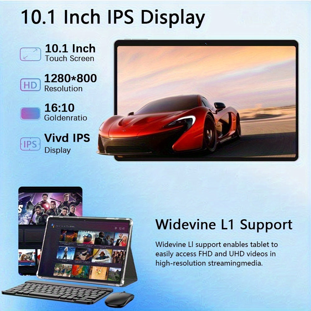 CRELANDER 2in 1 Tablet PC Android 15 Tablet, RAM 12GB (4+8GB Expand)+128Gb ROM, with Case, (Keyboard, Mouse, Pen) Can Optional, 2.4G/5G Wifi, GMS, Google, Pad, Tablet PC, Tablet, Pad