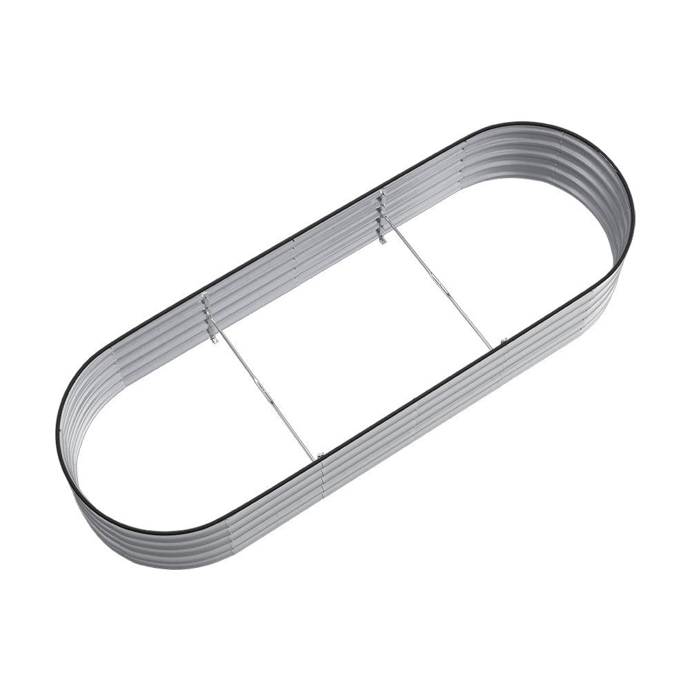 Extra Large Raised Beds for Garden, Oval Planter Box with Plant Climbing Frame, Outdoor Raised Planters for Vegetables, Flowers & Herbs, Bottomless Metal Garden Bed