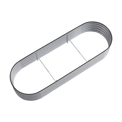 Extra Large Raised Beds for Garden, Oval Planter Box with Plant Climbing Frame, Outdoor Raised Planters for Vegetables, Flowers & Herbs, Bottomless Metal Garden Bed