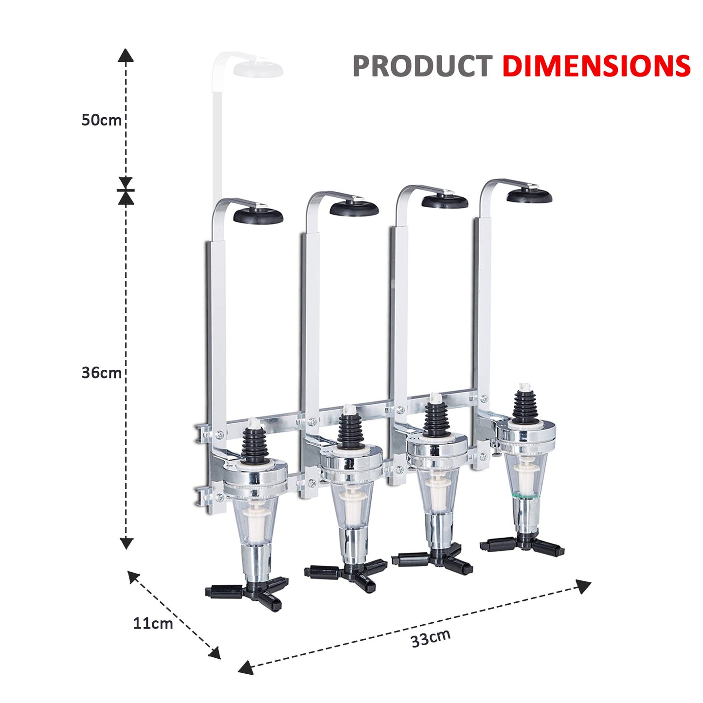 4/6 Bottle Optics for Spirits Bar Butler Wall Mounted Bottle Bracket Upside Down Drink Dispenser Stand Rack for Home Pub or Kitchen Bar, 30ml Optic Spirit Barware Set