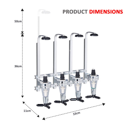 4/6 Bottle Optics for Spirits Bar Butler Wall Mounted Bottle Bracket Upside Down Drink Dispenser Stand Rack for Home Pub or Kitchen Bar, 30ml Optic Spirit Barware Set