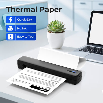 A4 Thermal Paper Refill 100 & 200 Sheets – 8.5x11" No-Ink Printing Paper Compatible with D810B Portable Thermal Printers for Office, Travel & Home