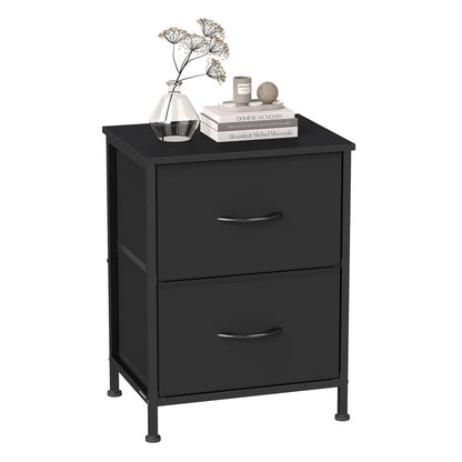 Nightstand with 2 Non-Woven Fabric Drawers, Chest of Drawers for Bedroom, Closet