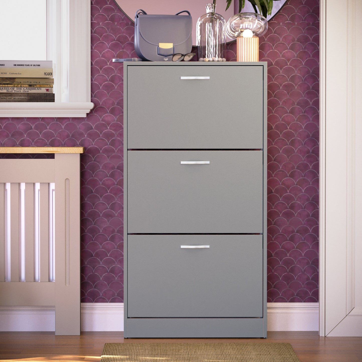 Vida Designs 3 Drawer Shoe Cabinet Shoe Rack Hallway Shoe Storage Cupboard