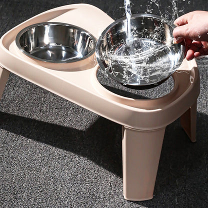 Raised Dog Feeding Station with 2 Stainless Steel Bowls – Adjustable Height Elevated Dog Bowl Stand, Non-Slip Base, Ideal for Large Dogs & Joint Support