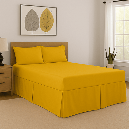 Base Valance Sheets Easy Care Plain Box Pleated Platform Bed Sheets in All Size