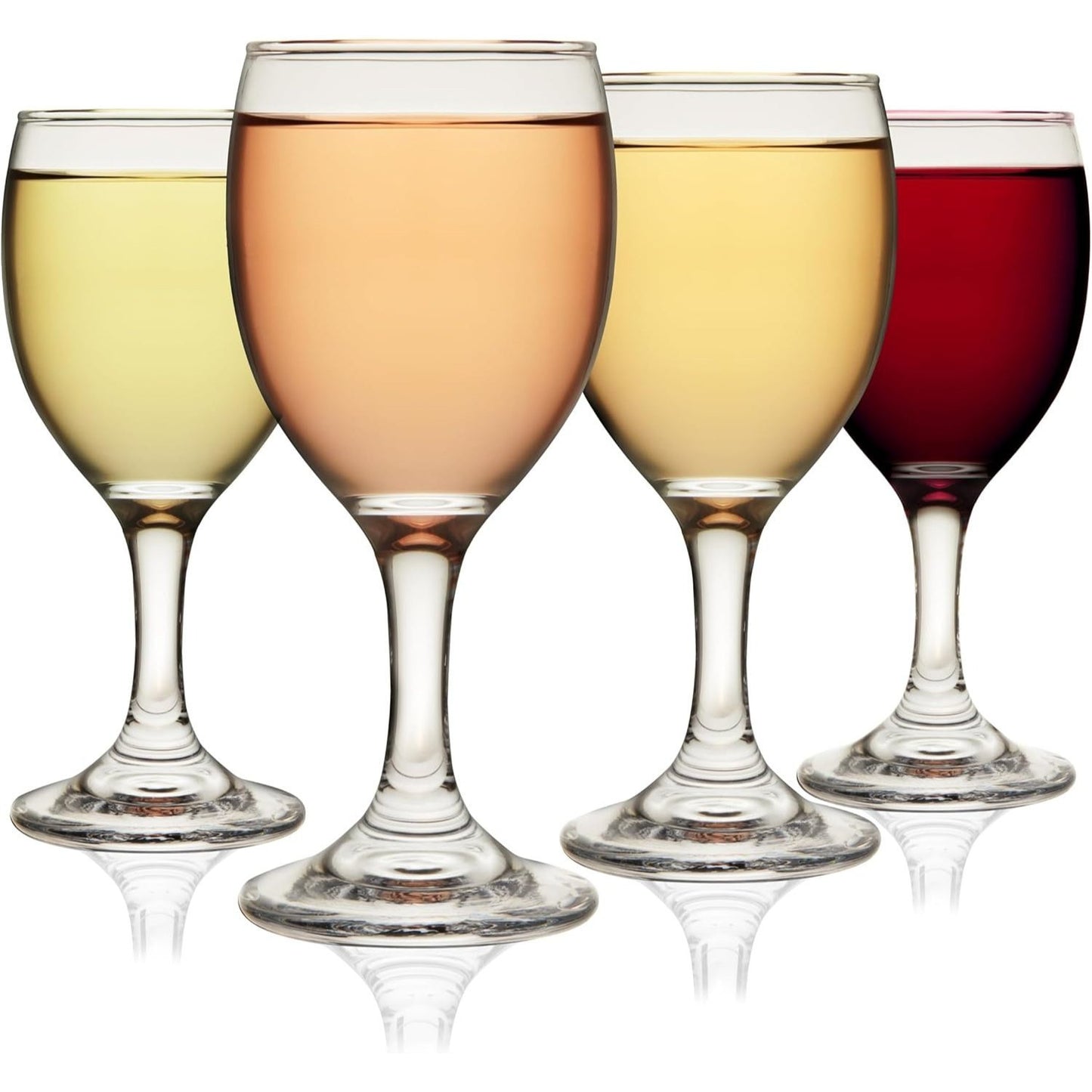 Set of 6 Glass Water Goblets - 10oz Stemmed All-Purpose Wine Glasses | Clear Glass Juice & Soda Chalice Duo | Dishwasher Safe Elegant Glassware for Home Kitchen & Formal Dining