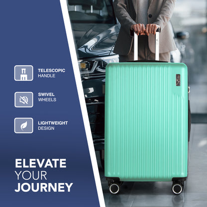LUGG 76.5 x 50.5 x 30cm Vacay Suitcase ABS Luggage with TSA Indent Lock, Aluminium Trolley Handle, 360° Spinner Wheels, Water-Resistant & Durable Material - Airline Compatible (28inch)