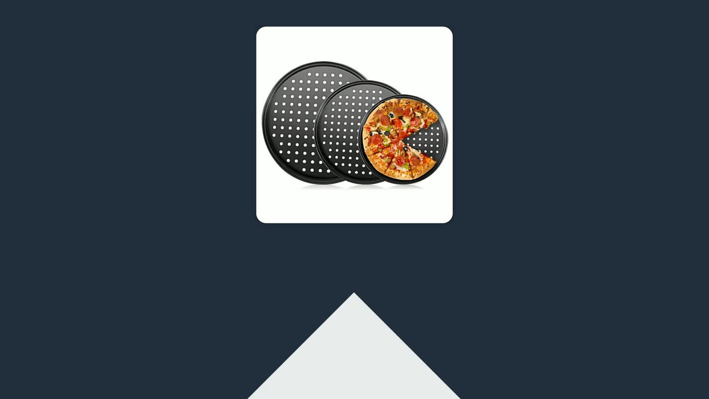 Non-Stick Pizza Baking Pan Round Mesh Tray Set of Three - 26/28/32cm