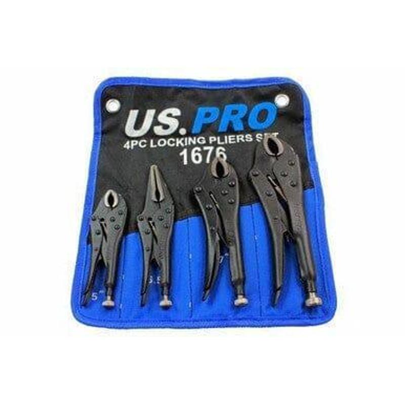 US PRO 4pcs Locking Pliers Set 5" 6.5" 7" 10" Mole Vice Clamp 1676