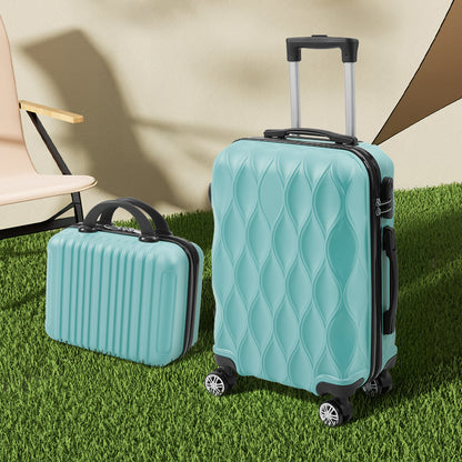 Luggage Sets of 2 Piece, Suitcase Set, Cabin Suitcase with Wheels, Hand Luggage Suitcase and Toiletry Bag with Beauty Case, 20''+14'' Inch